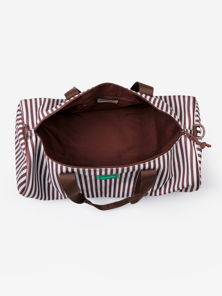 Striped canvas gym bag