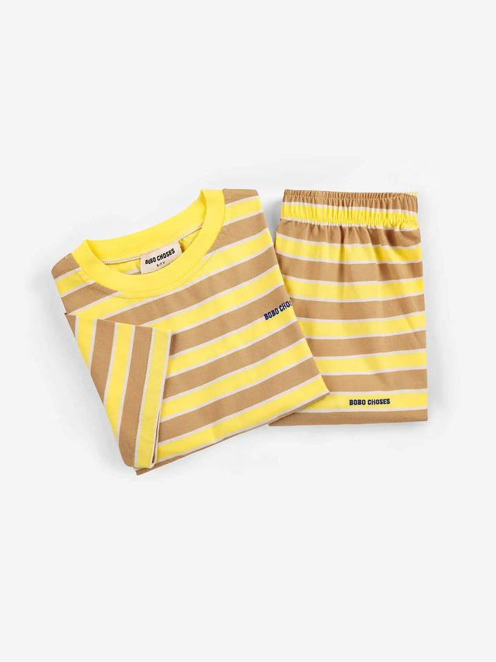 Bobo Choses Yellow Stripes loungewear set