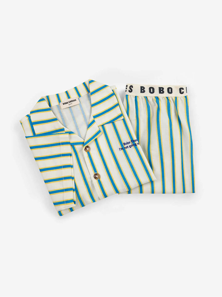 Yellow Stripes loungewear woven set