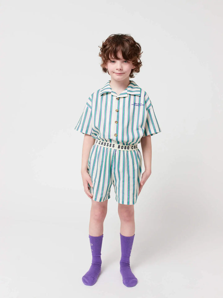 Green Stripes loungewear woven set