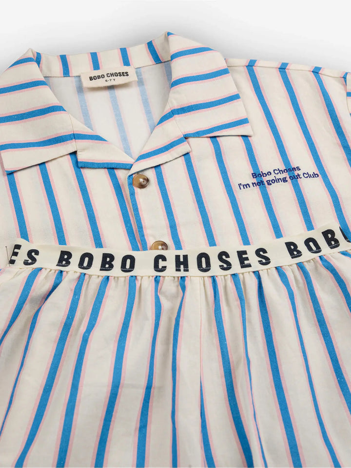 Gewebtes Loungewear Set Blue Stripes