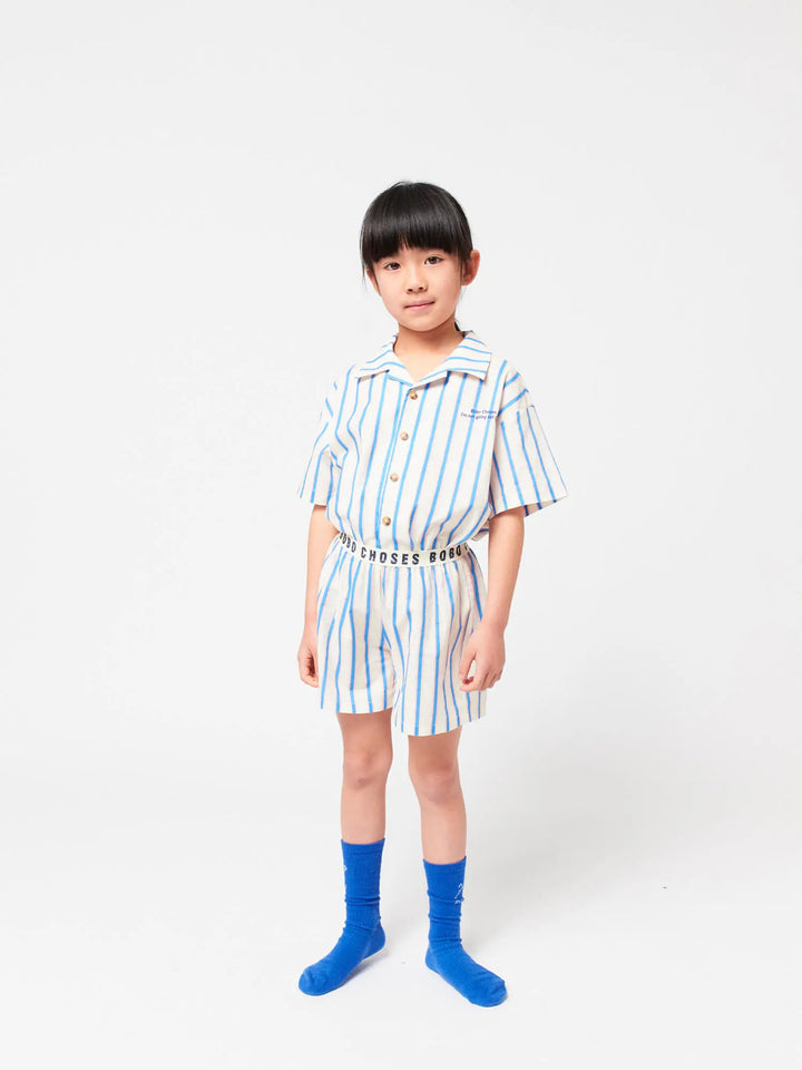 Gewebtes Loungewear Set Blue Stripes