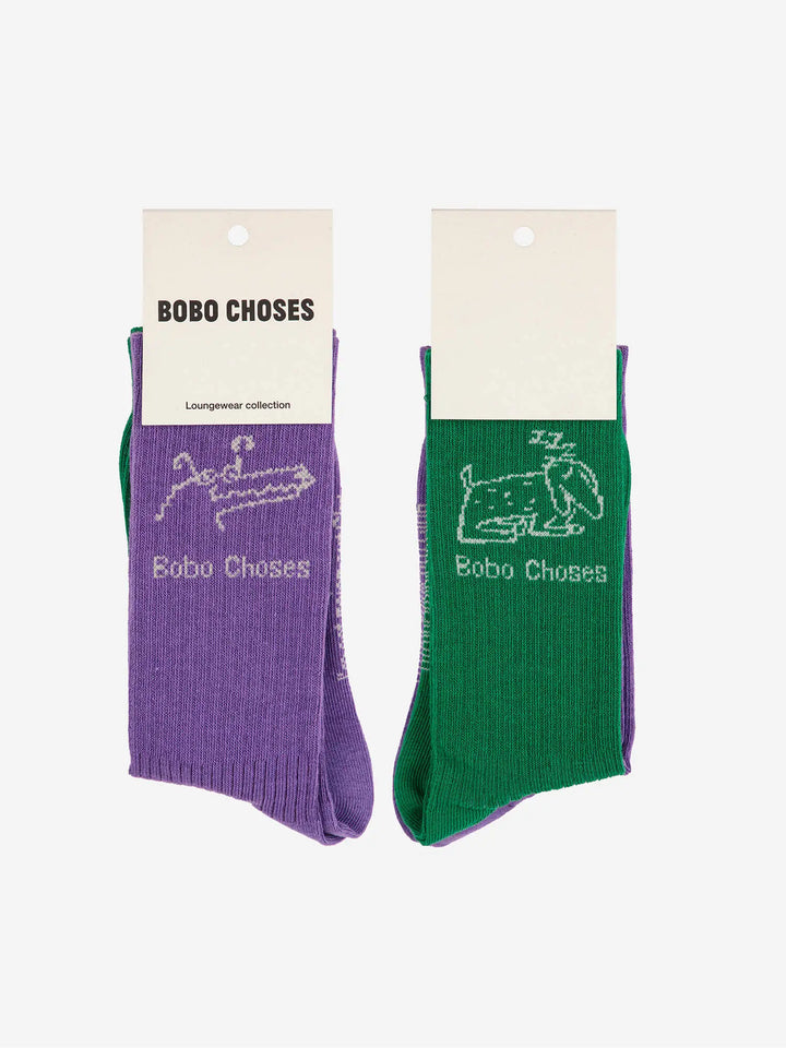 Lady Dog & Reading Crocodile long socks pack
