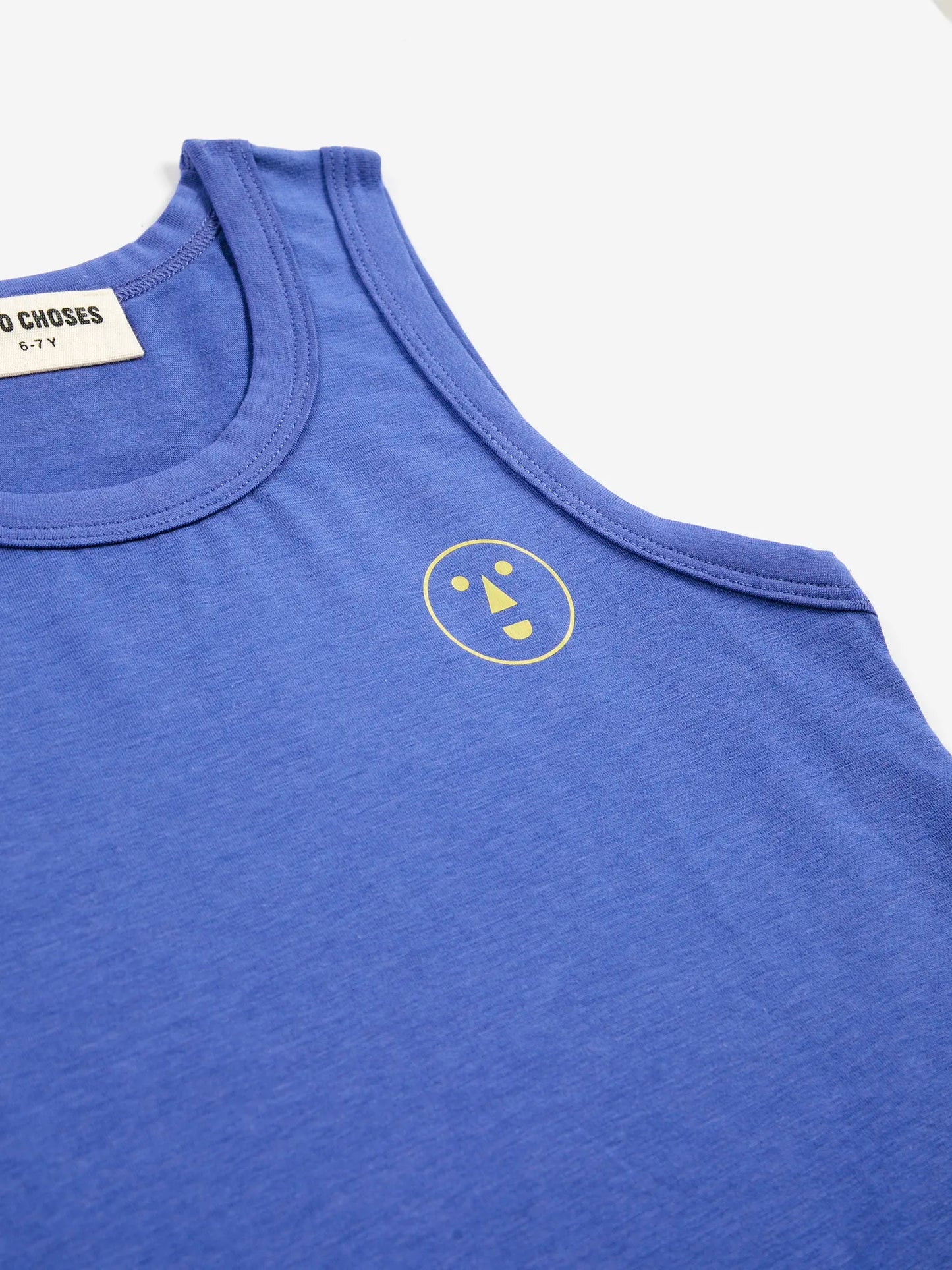 Have Fun Face 파란색 탱크탑