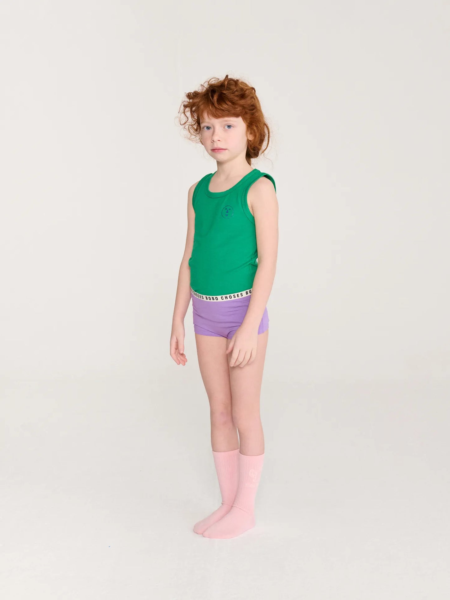 Have Fun Face 초록색 탱크탑