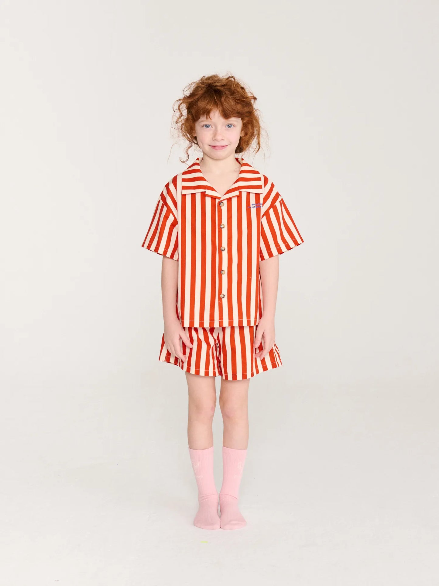 Red Bold Stripe 실내복 우븐 세트