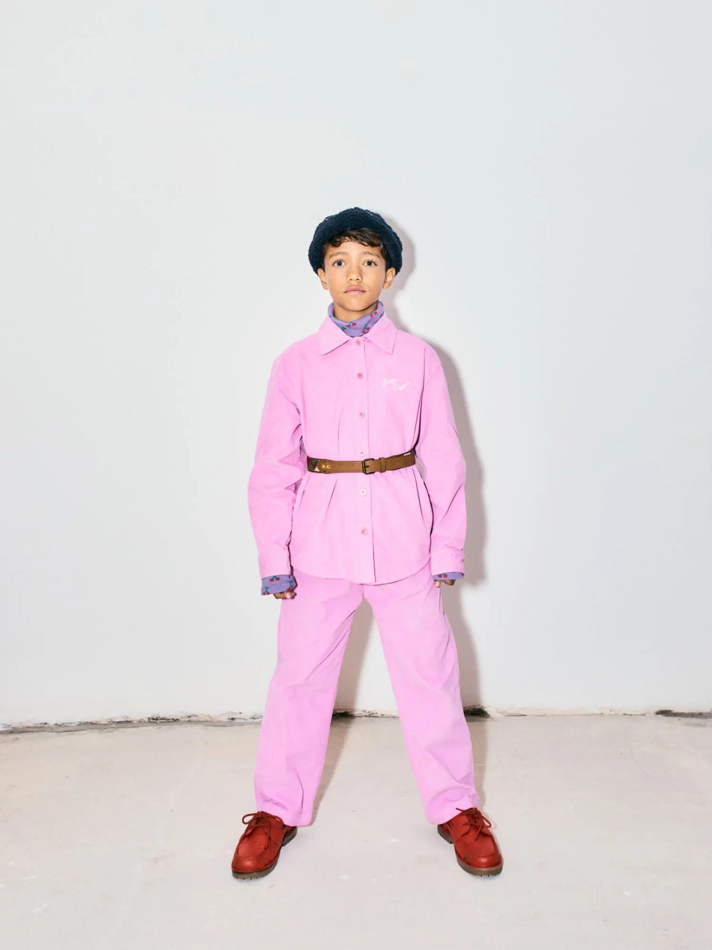 Bobo Choses pink corduroy straight pants