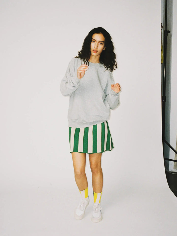 Knitted stripes skirt