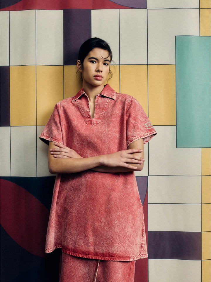 Short polo cotton dress