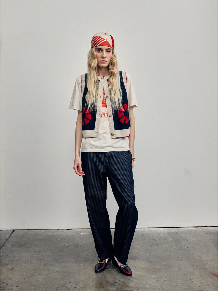Relaxed fit denim look