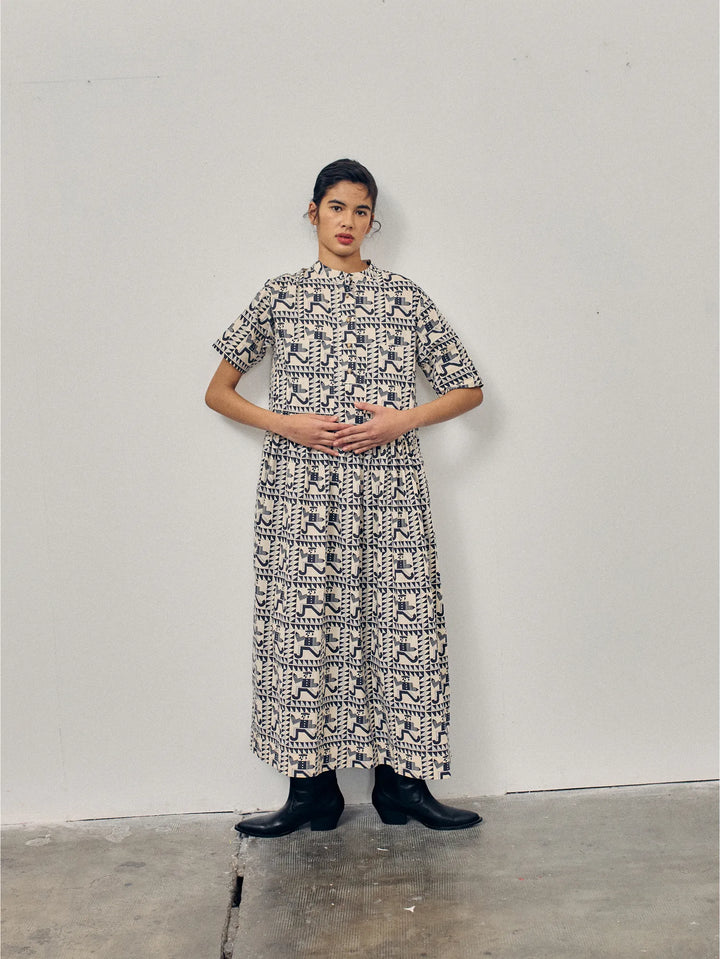Mr Pencil pattern midi dress