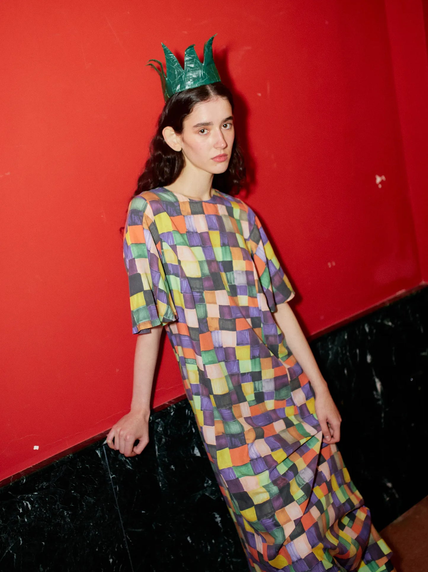 Robe en modal motif Rainbow Plaid