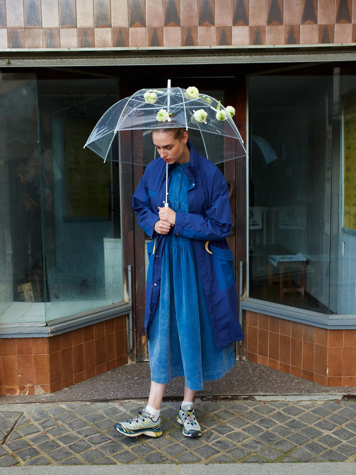 Blue raincoat
