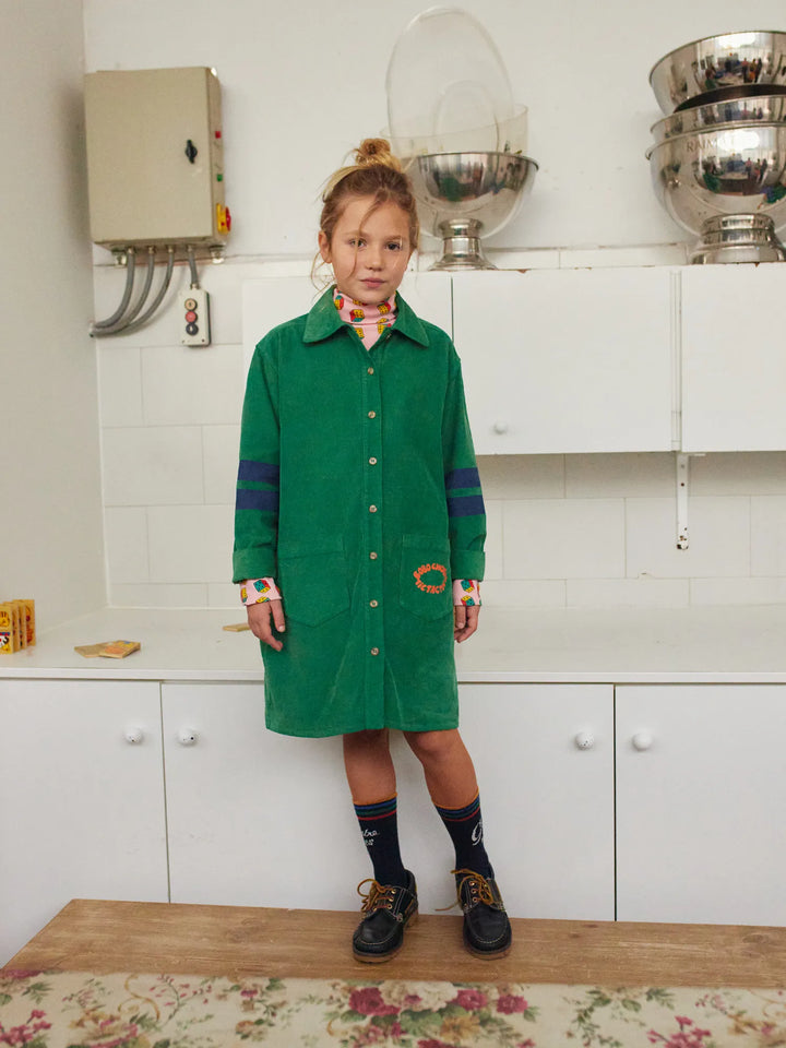 Tic Tac Toe corduroy shirt dress