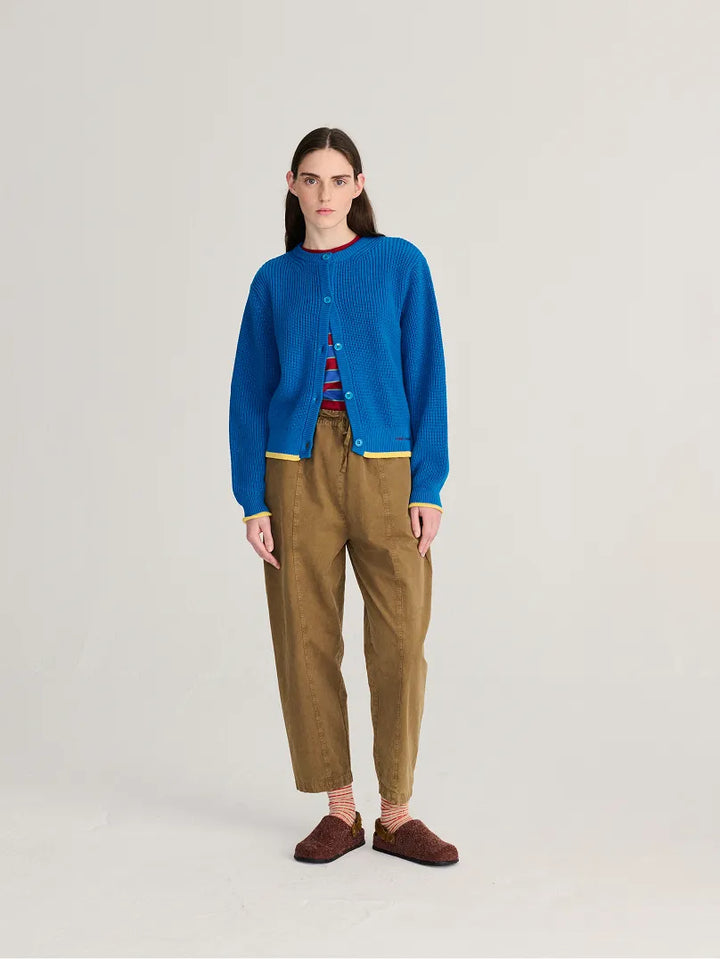 Pearl knitted cotton cardigan