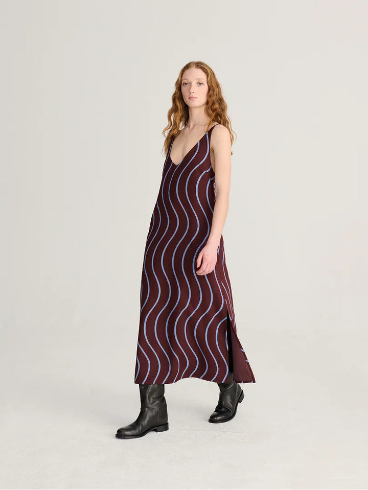 Psicodelic Stripes all over fluid dress