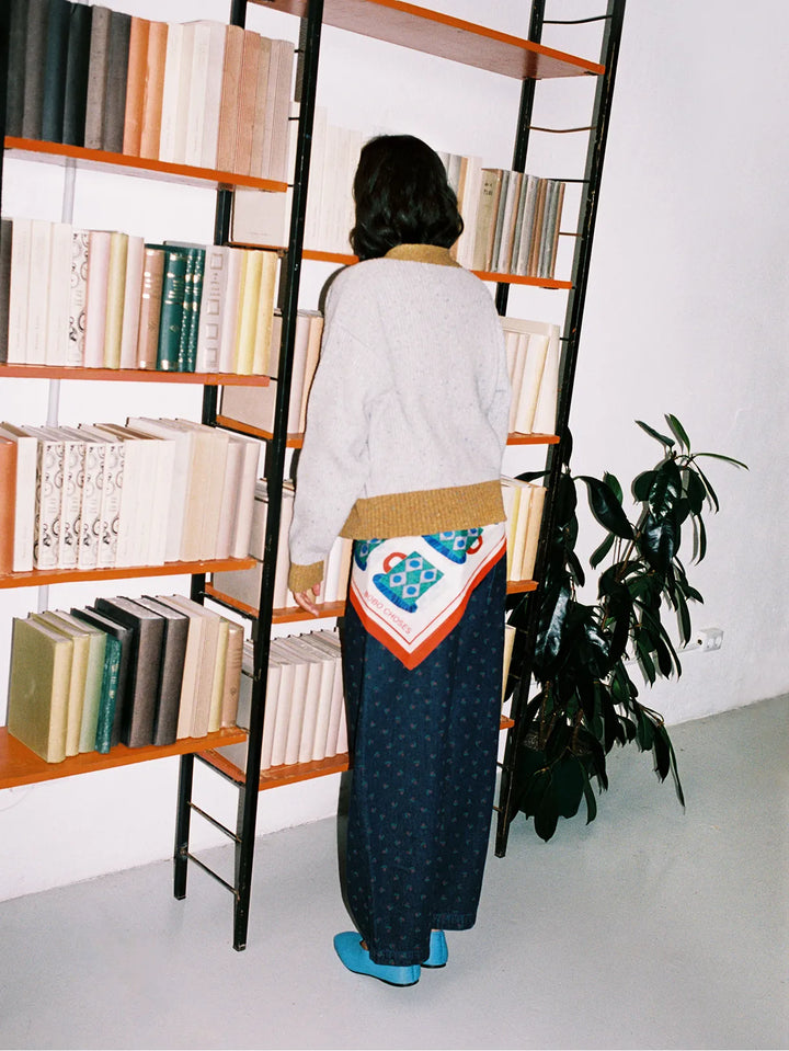 Swamp Whirl all over denim cocoon pants