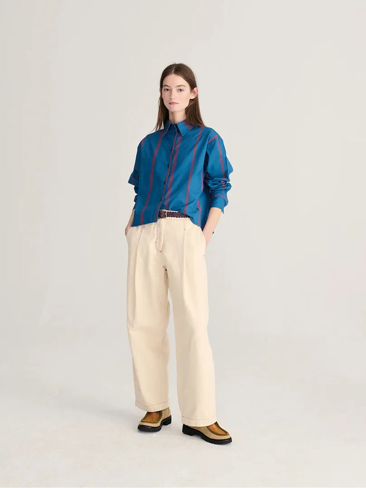 Triple Stripes all over poplin shirt