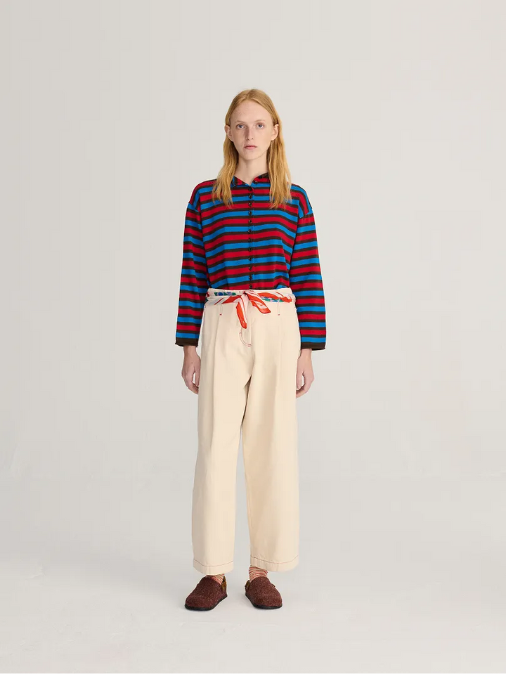 Striped cotton cardigan