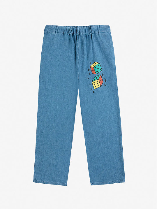 Roll the dice light denim pants