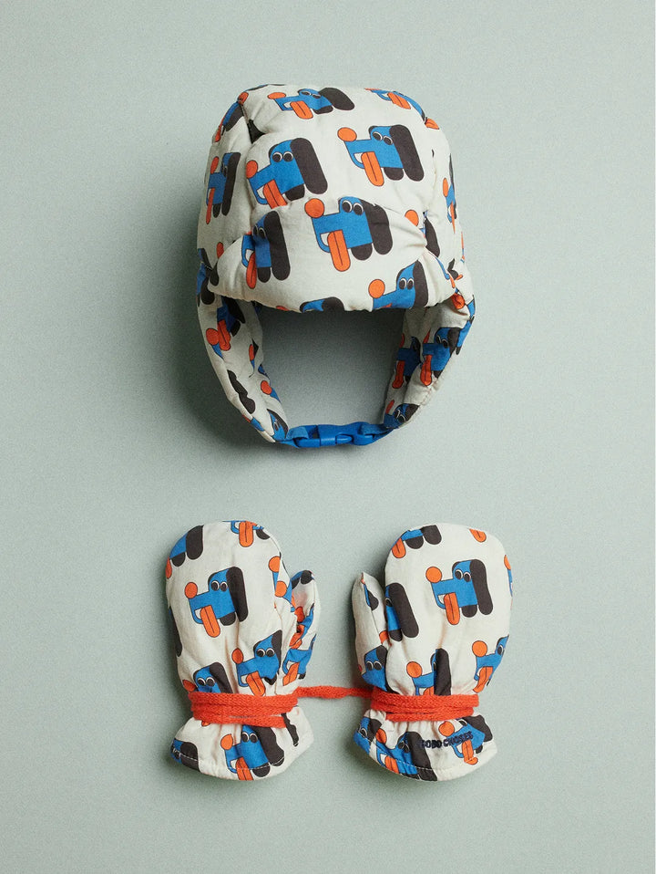 Doggy Mate all over chapka & mittens set