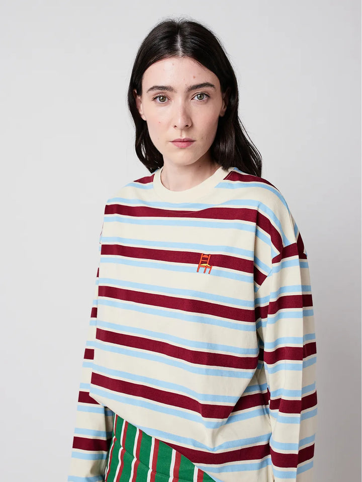 Strick-T-Shirt mit Streifen Relaxed Fit