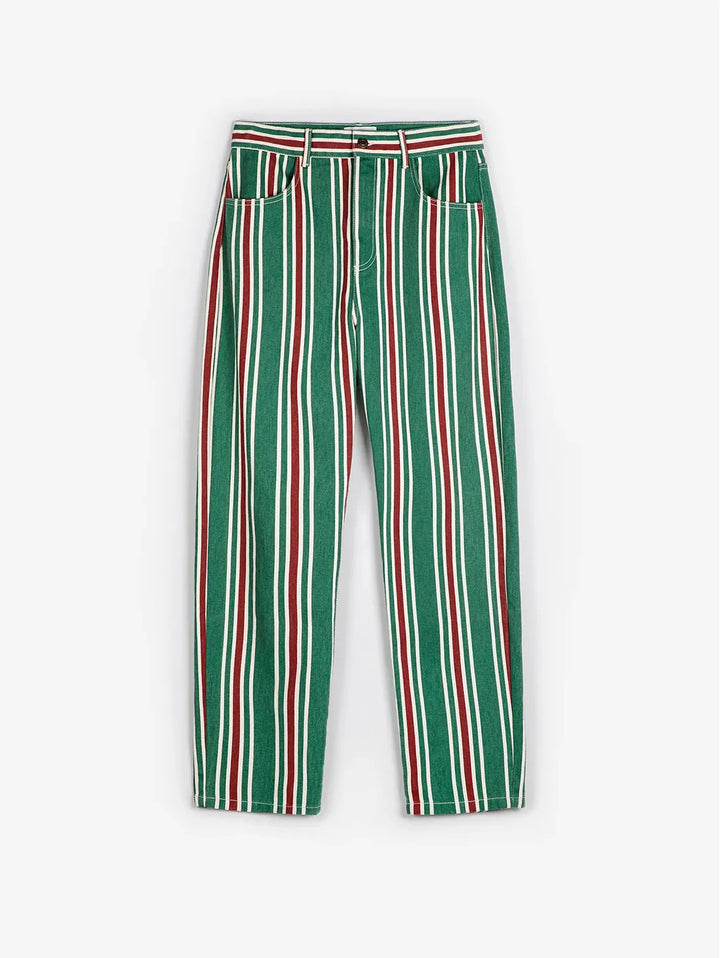 Stripes high waist jeans