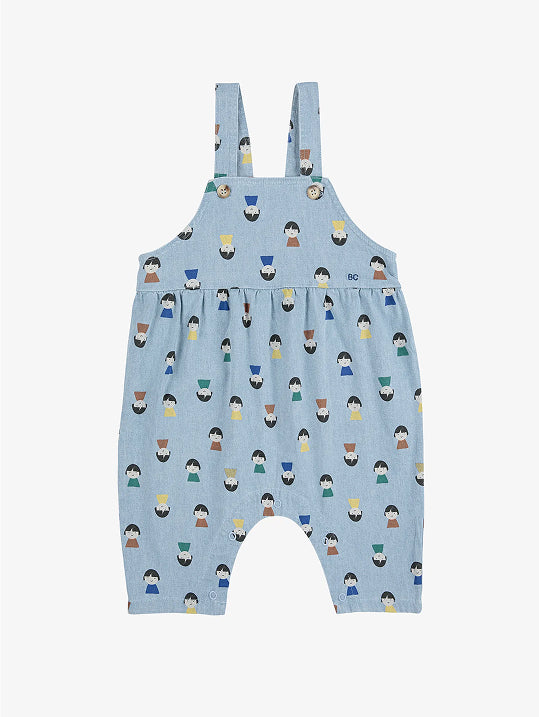 Game Pawns all over light denim overall