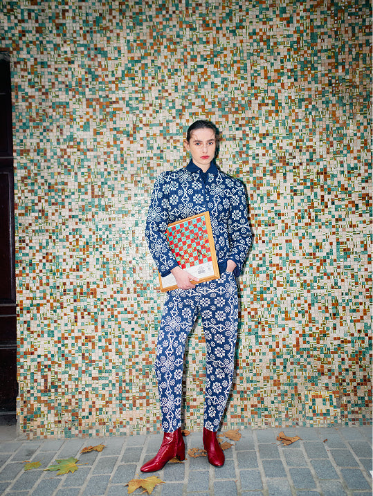 Kaleidoscope pattern cropped jacket