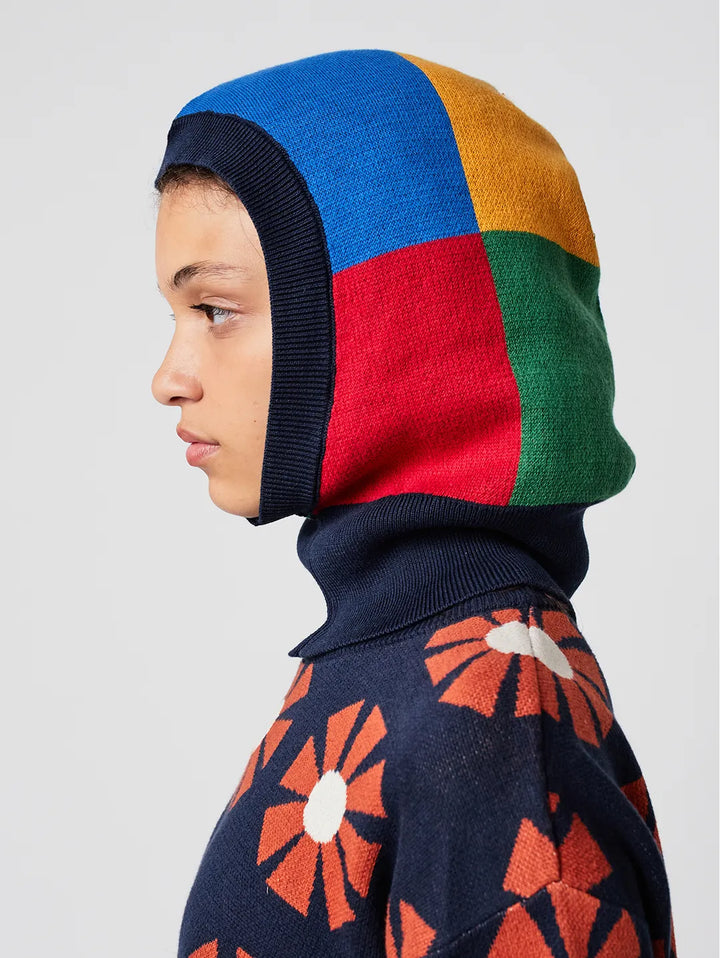 Color Block knitted balaclava