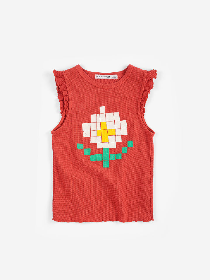 Pixel Daisy ruffled top