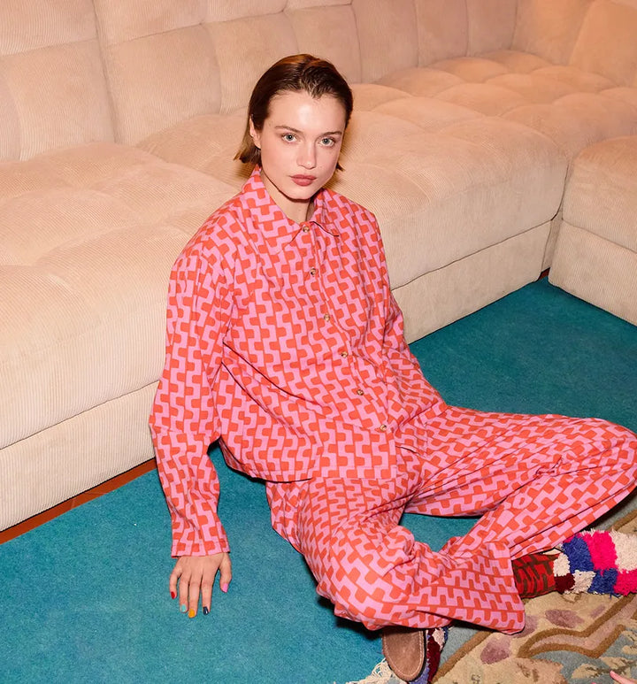 Loungewear-Set in Lila Print