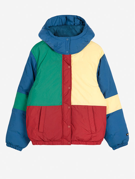 Color block padded puffer