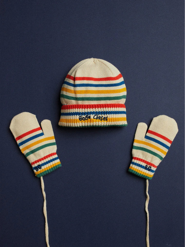 Tic Tac Toe knitted beanie & mittens set
