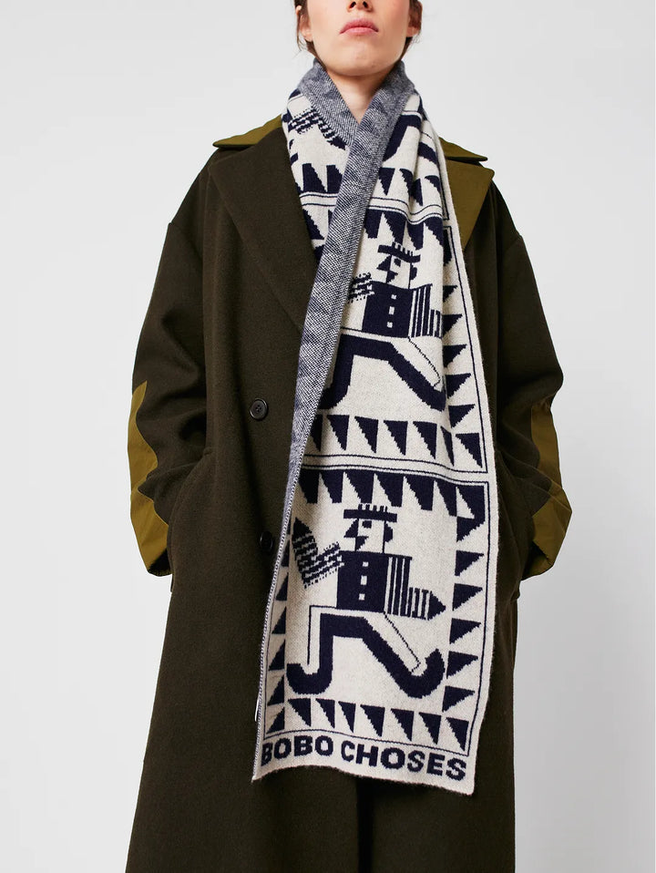 Mr Pencil knitted scarf