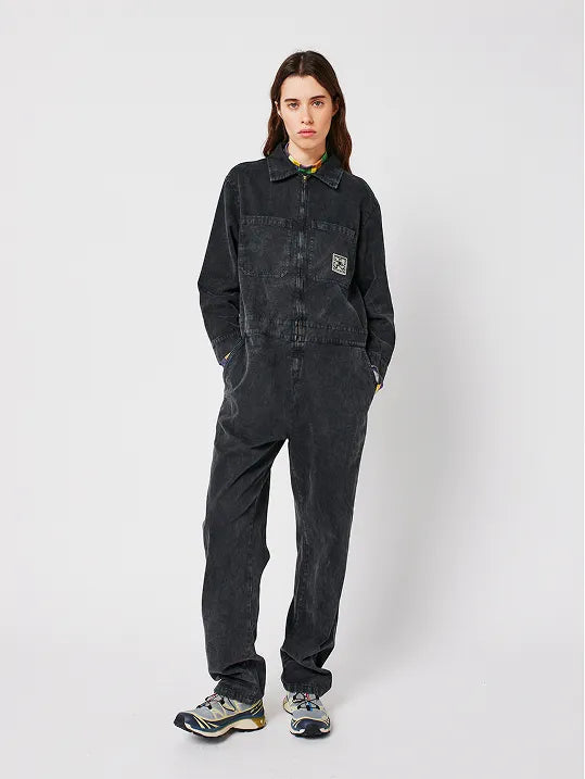 Denim zip-up jumpsuit
