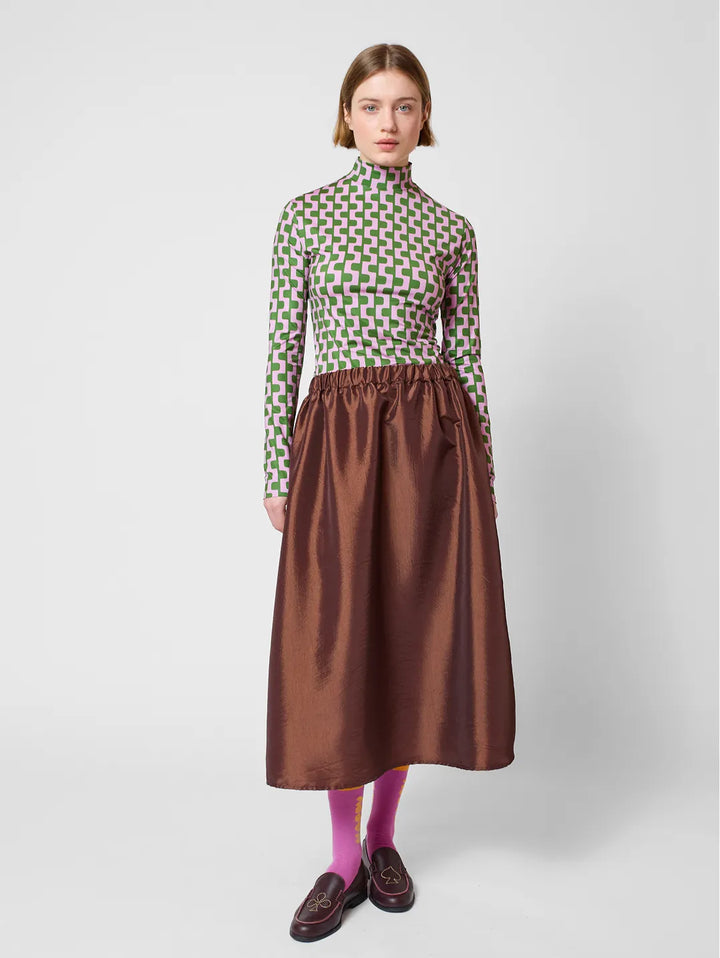 Midi tafetan skirt