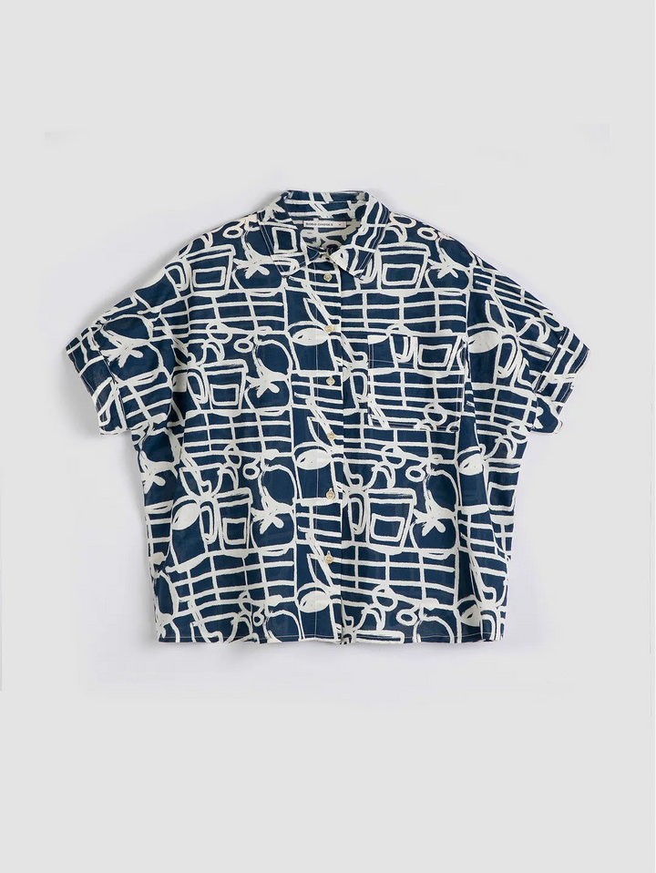 Cookery Festival pattern oversize shirt