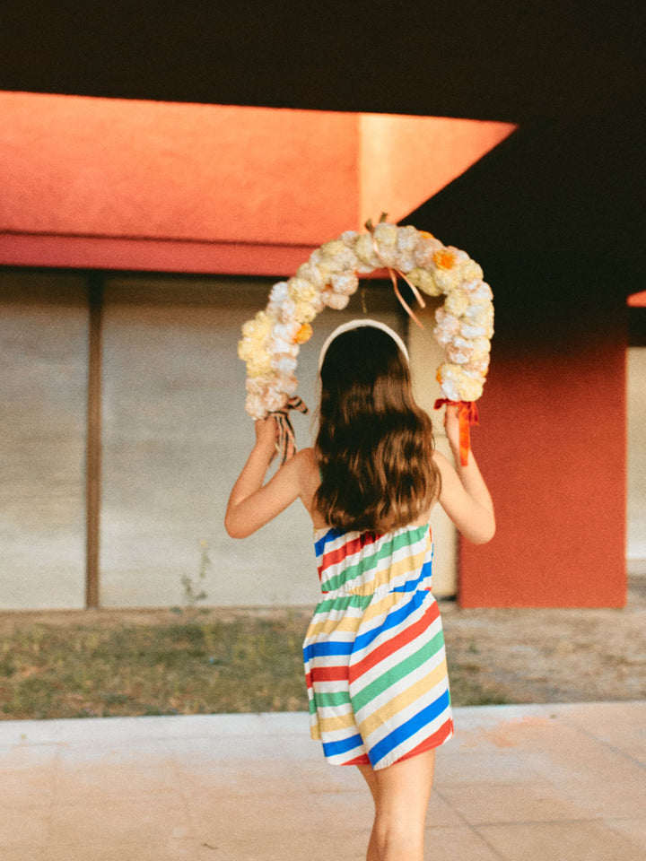 Happy stripes all over woven playsuit