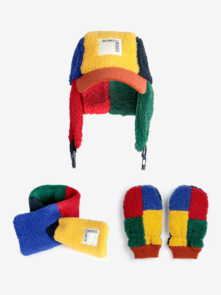 Color Block Sheepskin set