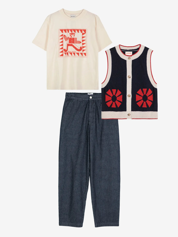 Relaxed fit denim look