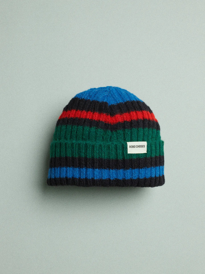 Striped knitted beanie
