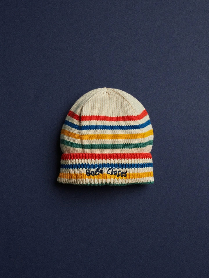Tic Tac Toe knitted striped beanie