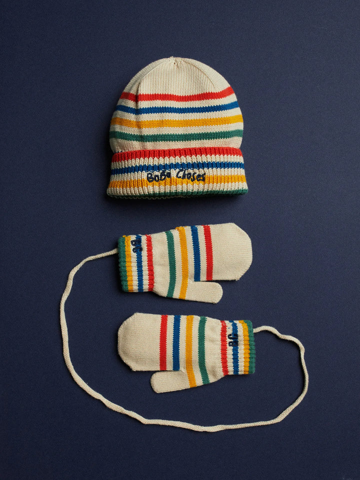 Tic Tac Toe knitted beanie & mittens set