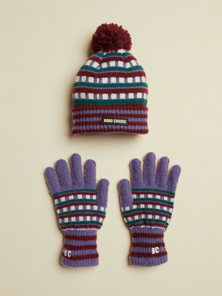Bobo Choses jacquard beanie & gloves set