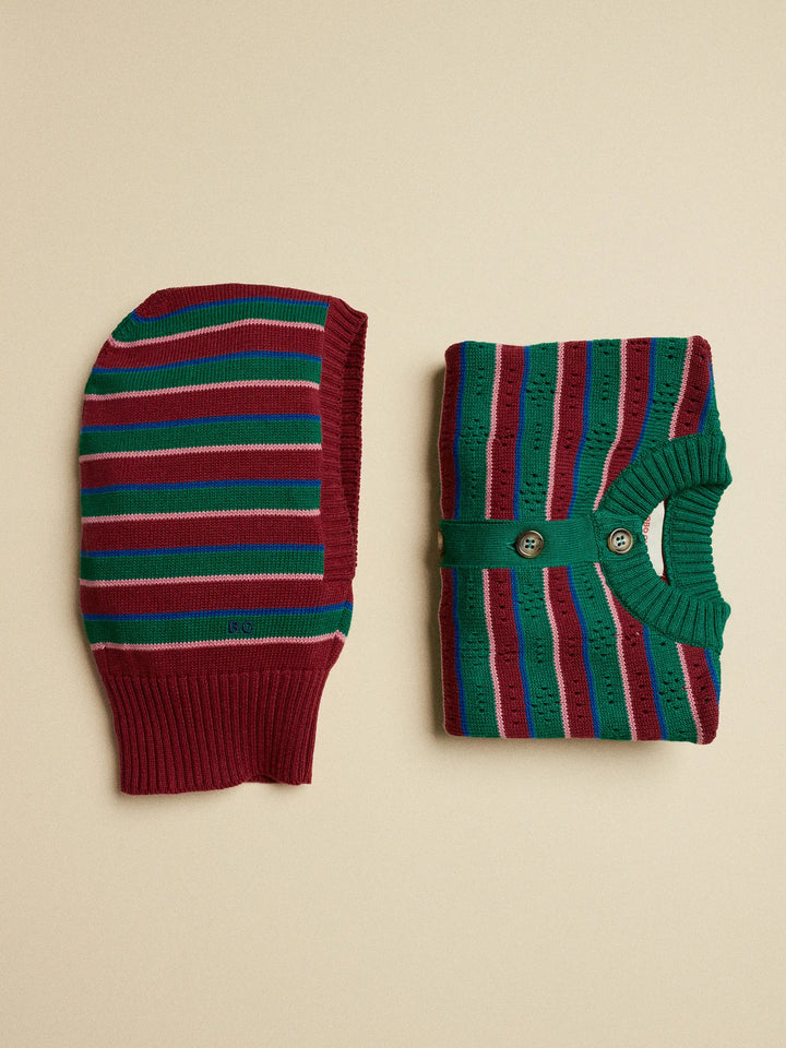 Tic Tac Toe striped cardigan set