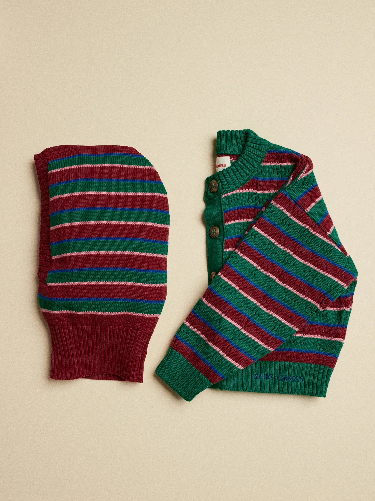 Tic Tac Toe striped cardigan set