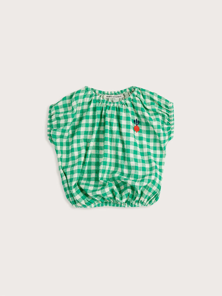 Pixel Sugar Beet vichy woven blouse