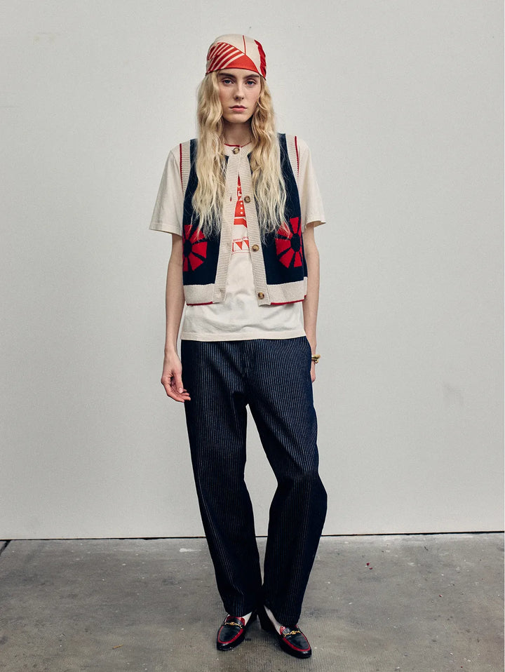 Relaxed fit denim look