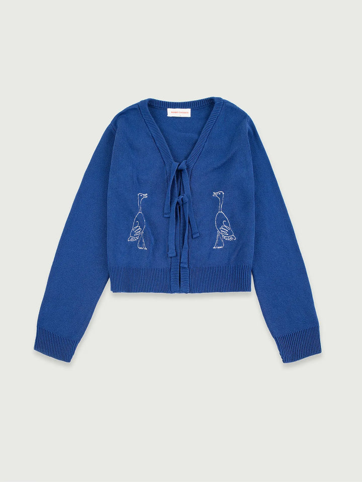 Summer trip bird cotton cropped cardigan